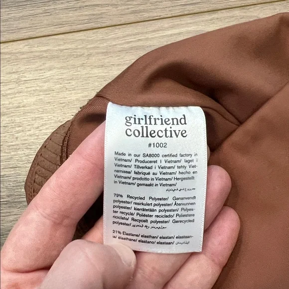 Girlfriend Collective Paloma Bra Sports Bra in Brown Size XL - Picture 5 of 6